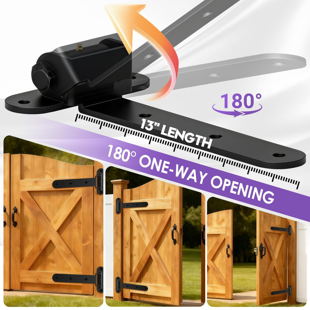 Heavy Duty Gate Hinges 900Lbs, 13" Bolt/Weld, Matte Black