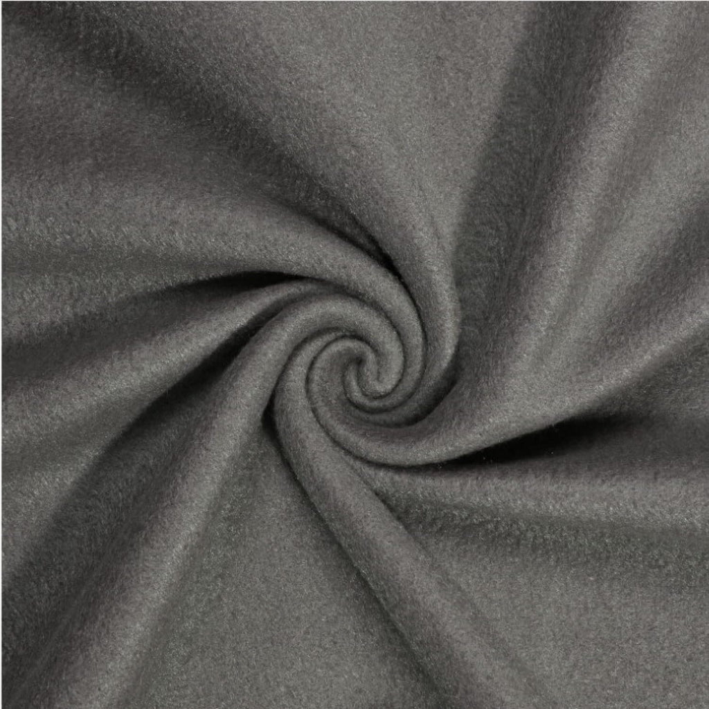 Solid Gray Anti-Pill Fleece Fabric By The Yard (Medium Weight)