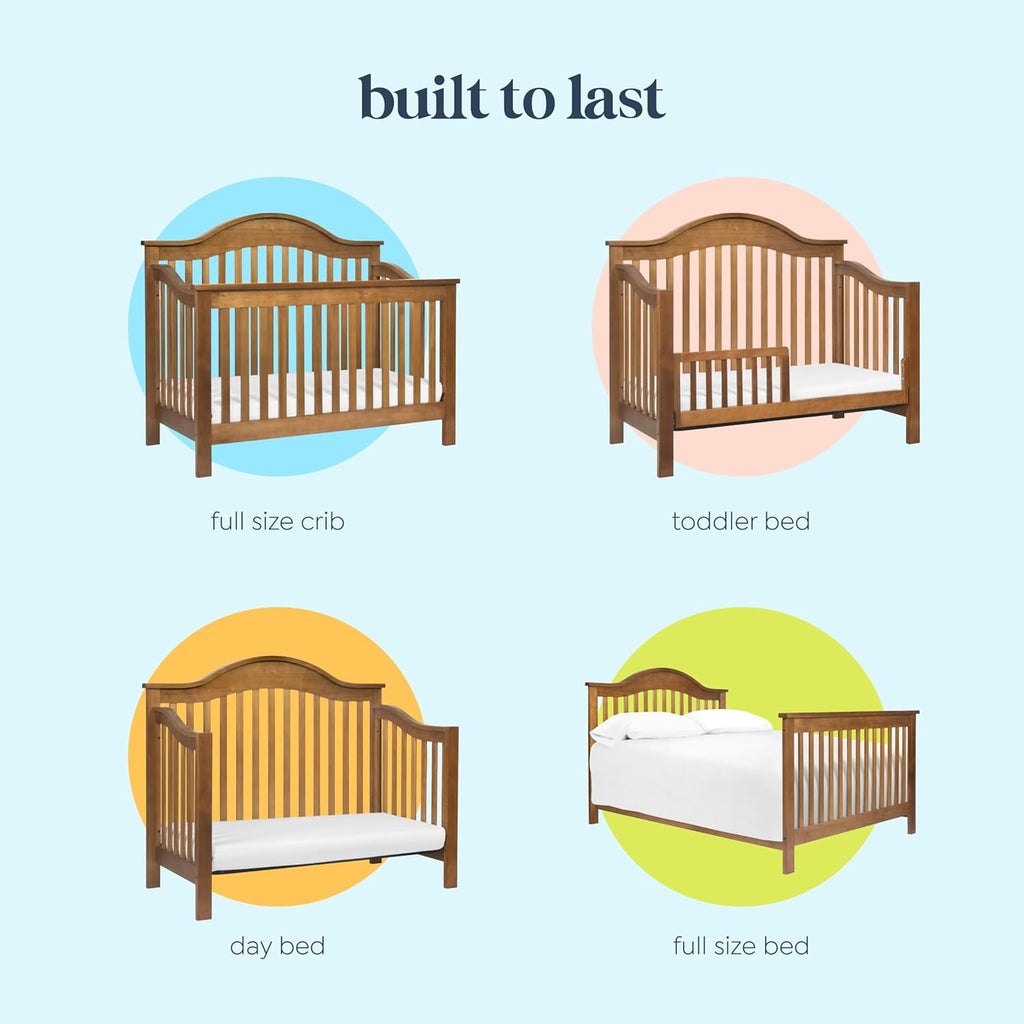 Jayden 4-in-1 Convertible Crib, GREENGUARD Certified, Chestnut | Converts to Toddler Bed, Daybed & Full-Size Bed - 4