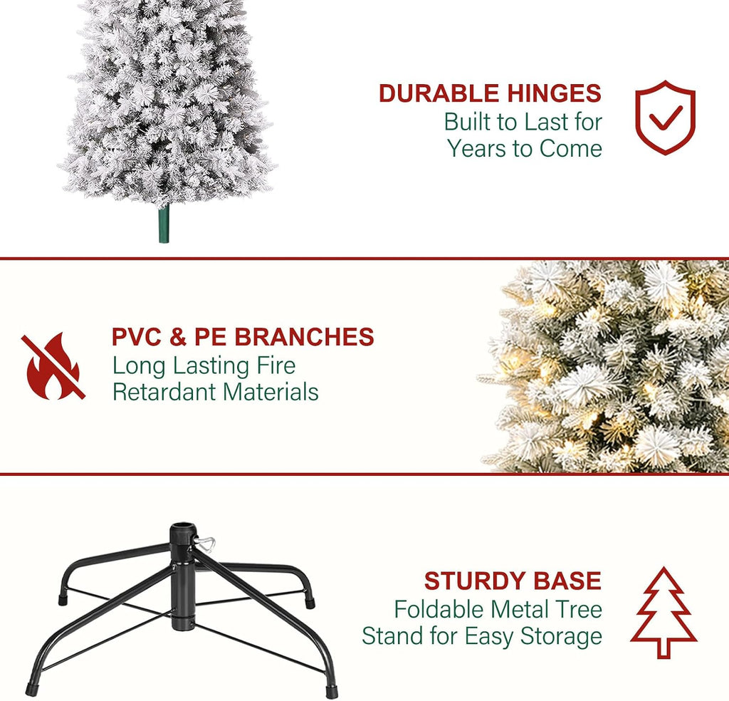Prelit Pencil Christmas Tree with 200 Warm White LEDs