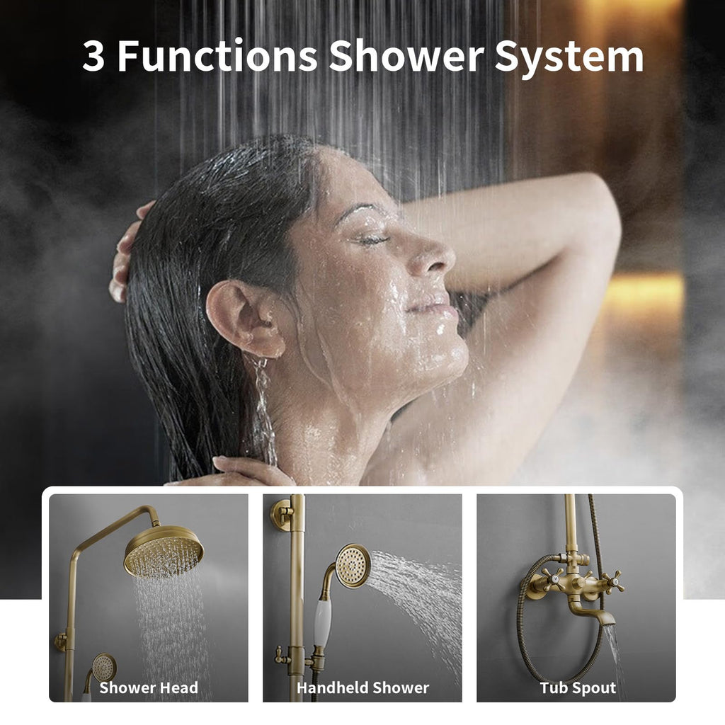 Outdoor Shower Features, Exposed Shower System 3 Function