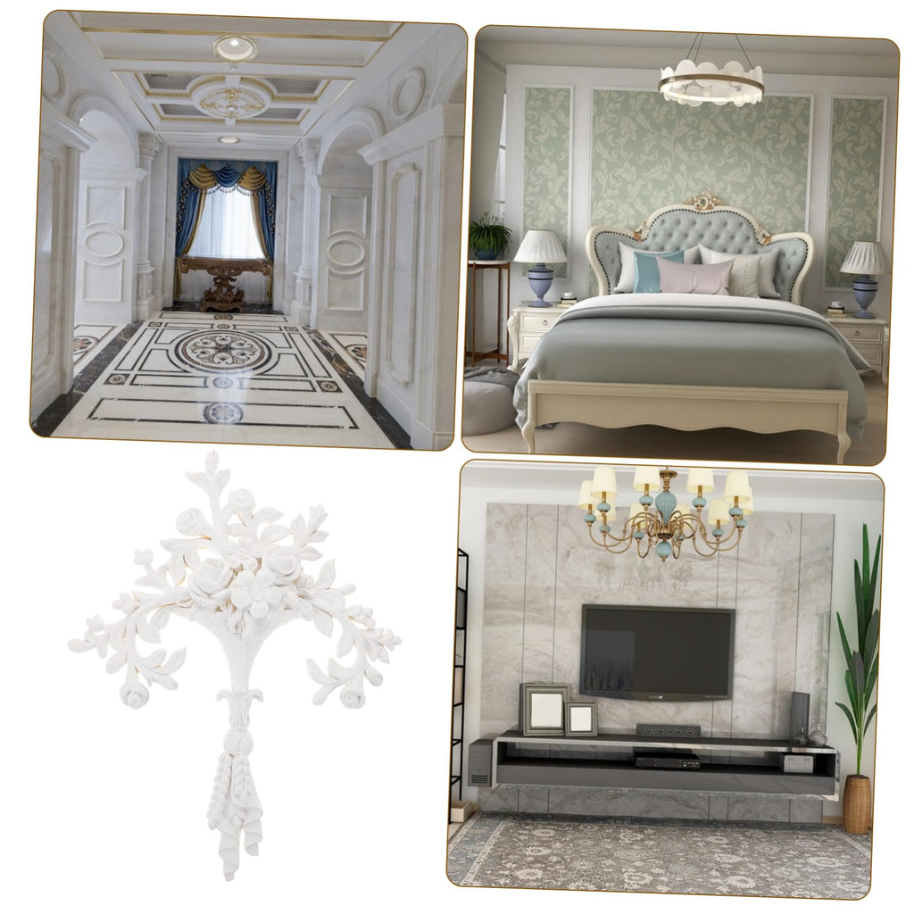 Resin Carved Onlay Applique Ornament for Wall Panel Decor