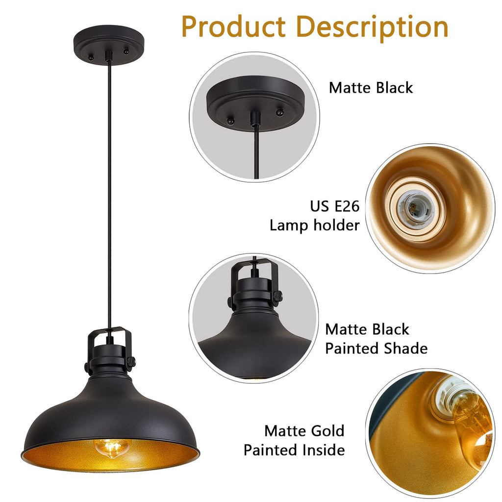 Black Farmhouse Pendant Lights Kitchen Island Fixtures