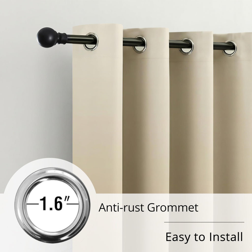 Wood Tone Gradient Blackout Curtains, 100% Blackout, Nordic Minimalist Thermal Insulated Noise Reducing Drapes, 2