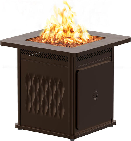 28'' Propane Fire Pit Table, 50,000 BTU Steel Gas FirePit