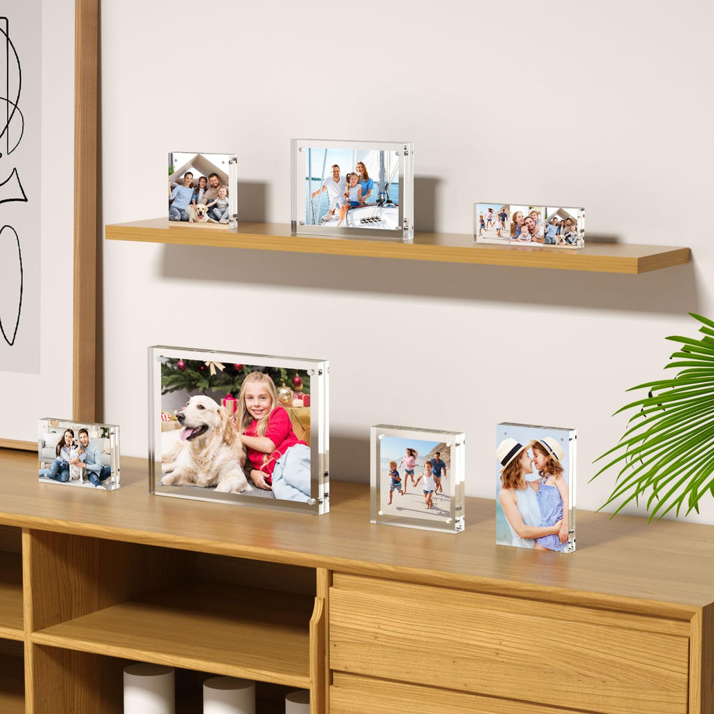4x6 Acrylic Picture Frames 3 Pack, Clear Picture Frames, 20% Thicker