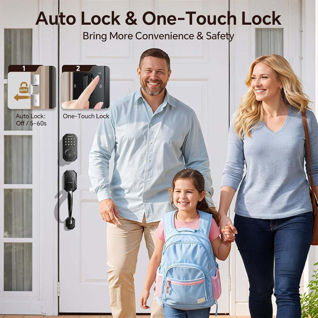 Front Door Lock Set, Keyless Entry Door Lock, Matte Black