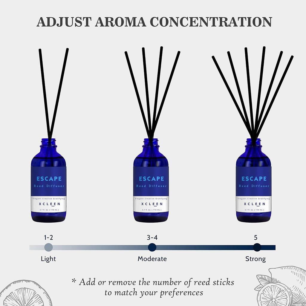 Reed Diffusers Set, 3.7 Oz Scent Diffuser, 6 Reed Diffuser Sticks, Home Fragrance Hyacinth, Peony & Citrus - Set of 37