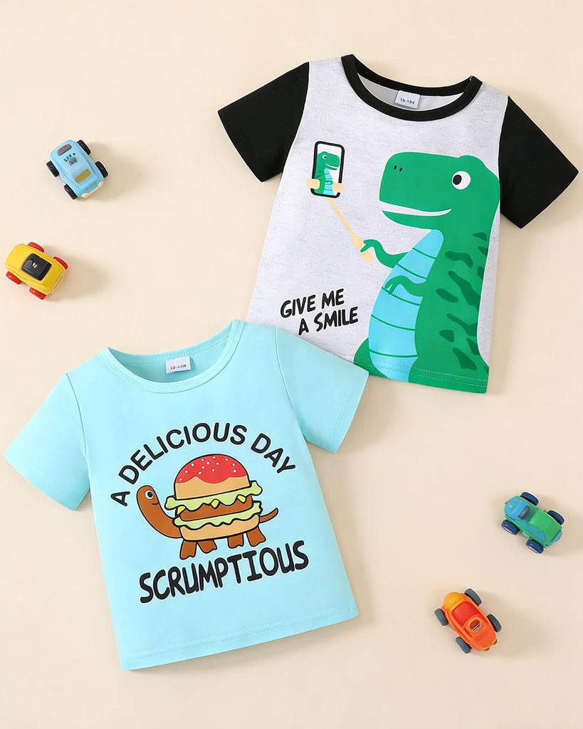 Toddler Baby Boy Summer Clothes Short Sleeve T-Shirt Crewneck Top Piece Shorts Set Infant Baby Boy Outfits