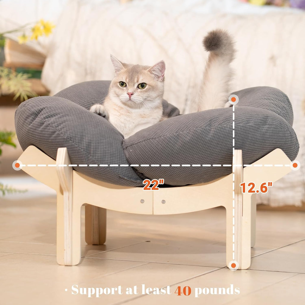 Elevated Cat Bed for Indoor Cats Couch Sofa Flower