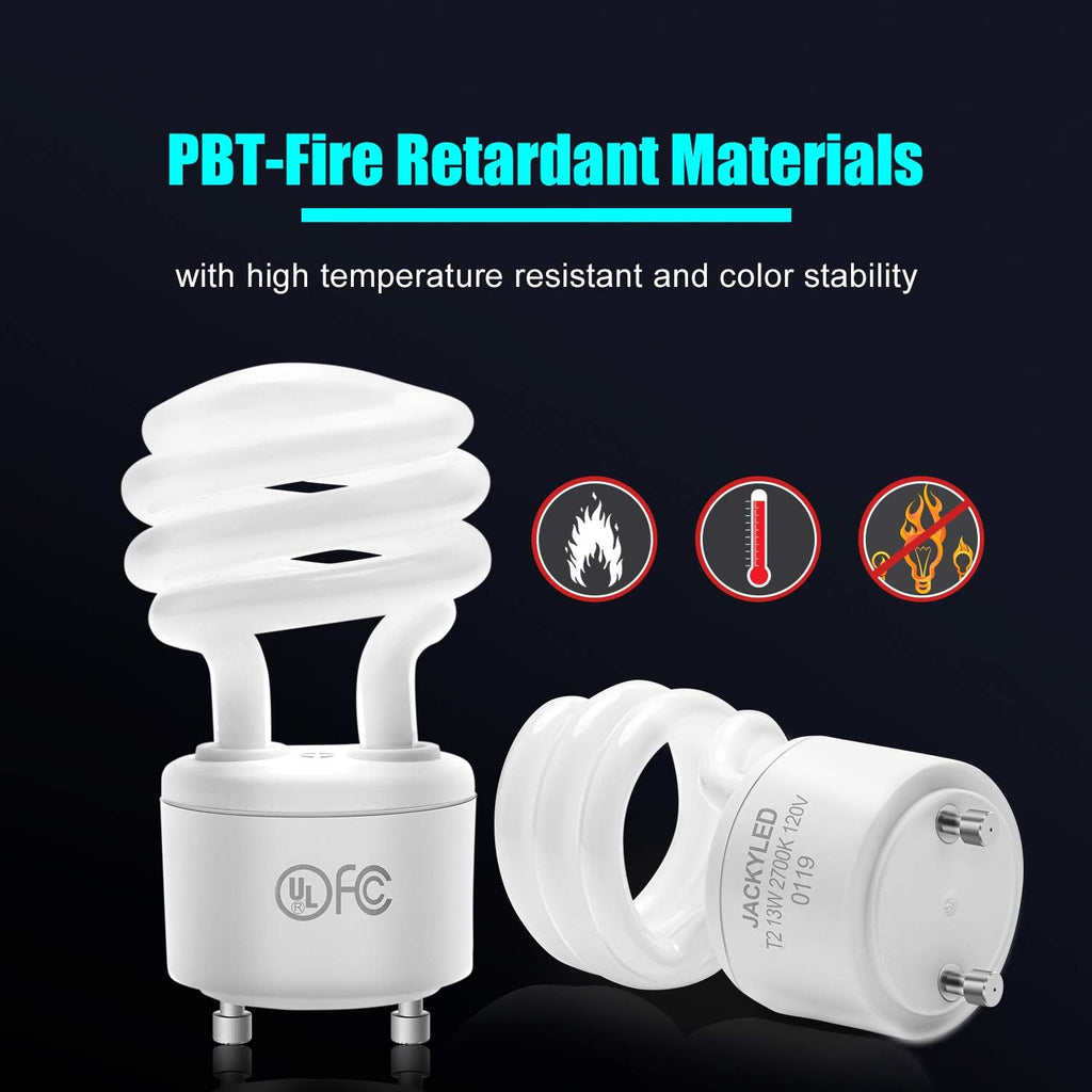 UL-Listed 13w Gu24 CFL Light Bulbs 2700k T2 Spiral Gu24 Base