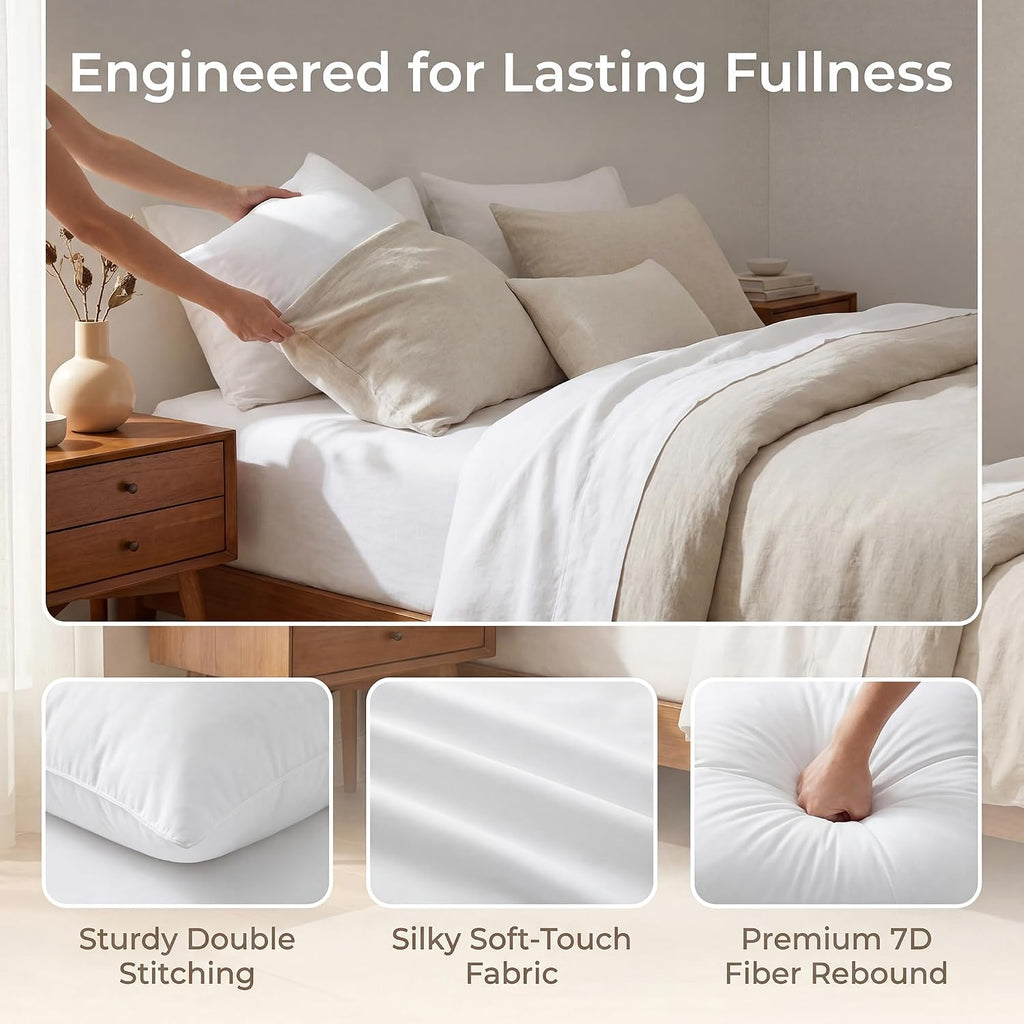 12x20 Lumbar Pillow Insert, Fluffy Decorative Pillow for Couch Sofa