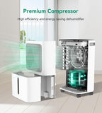 2500 Sq.Ft Dehumidifier for Basement with Drain Hose Max 34 Pints, Dehumidifiers for Home, Large Room, Bathroom