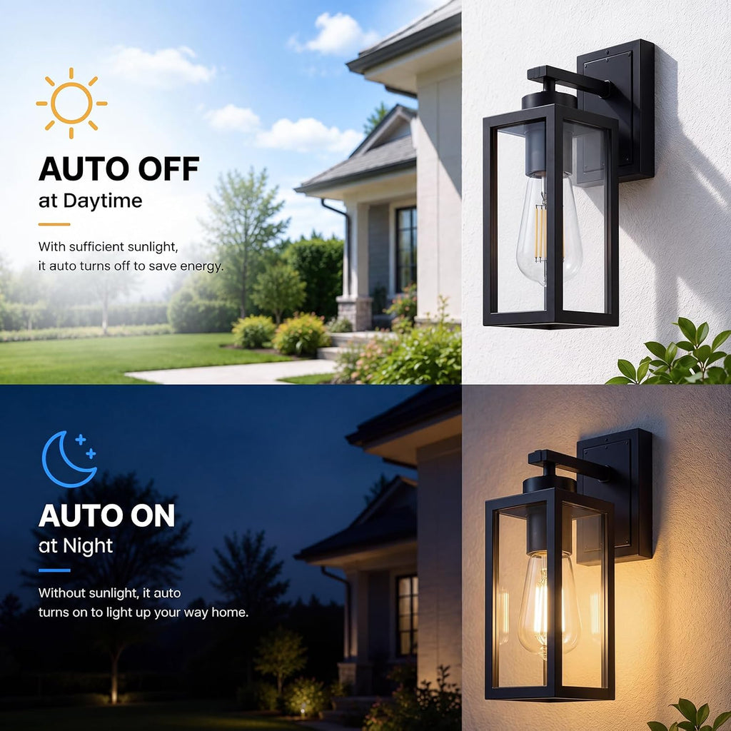 Dusk to Dawn Light Bulbs Outdoor ST58 Edison Bulbs LED, 3000K 4 Pack