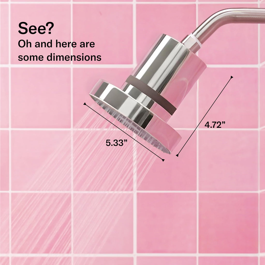 Filtered Showerhead, High Pressure Shower Filter, Modern Chrome