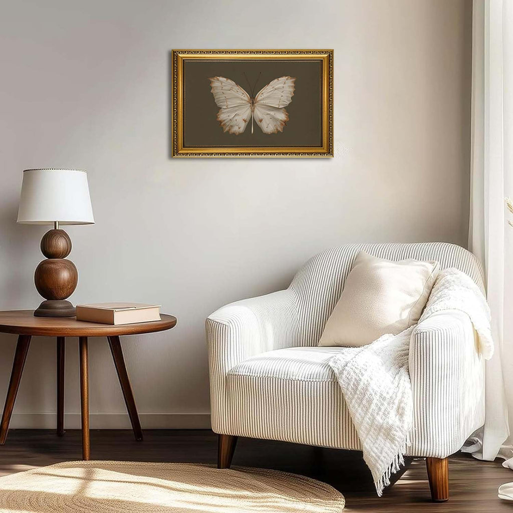 Vintage Butterfly Wall Art 16x24 inch Gold Framed