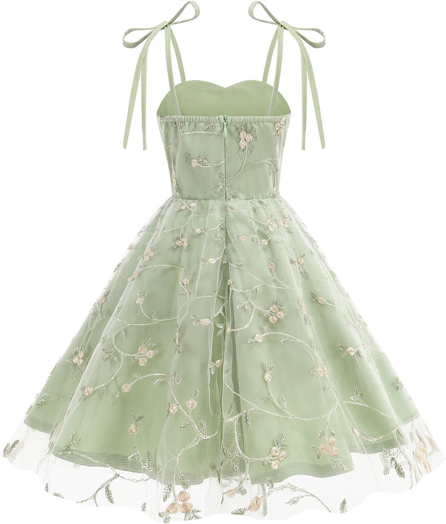 Embroidery Flower Girl Lace Dess for Kids Party Wedding Bridesmaid Tulle Dresses Princess Pageant Birthday Floral Gown