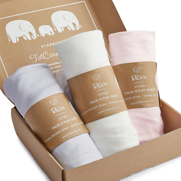 Pack and Play Sheets for Baby Bjorn, Guava Lotus Travel Crib and 24 x 42 Inch Travel Light Playard Mattress - Buttery