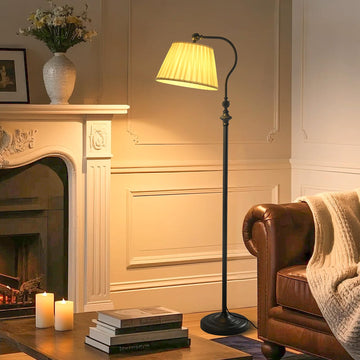 Linen Fabric Floor Lamp with Remote and Bluetooth Dimming