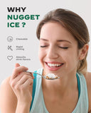 Nugget Ice Maker Countertop, Pebble Ice Maker with Soft Chewable Ice, One-Click Operation Ice Machine