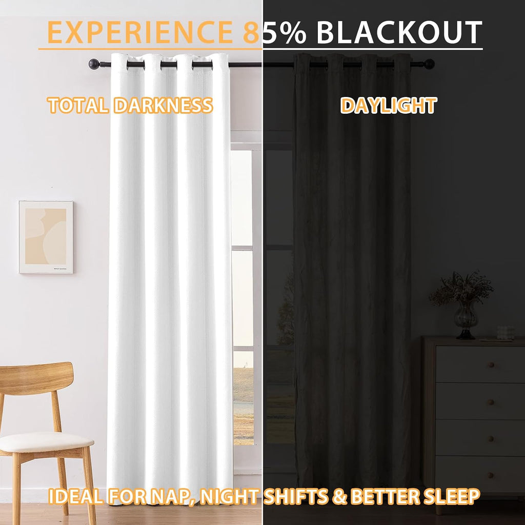 Waterproof Blackout Curtains,Blackout Curtains 84 inch Long for Living Room Grommet Drapes Insulated Thermal Light