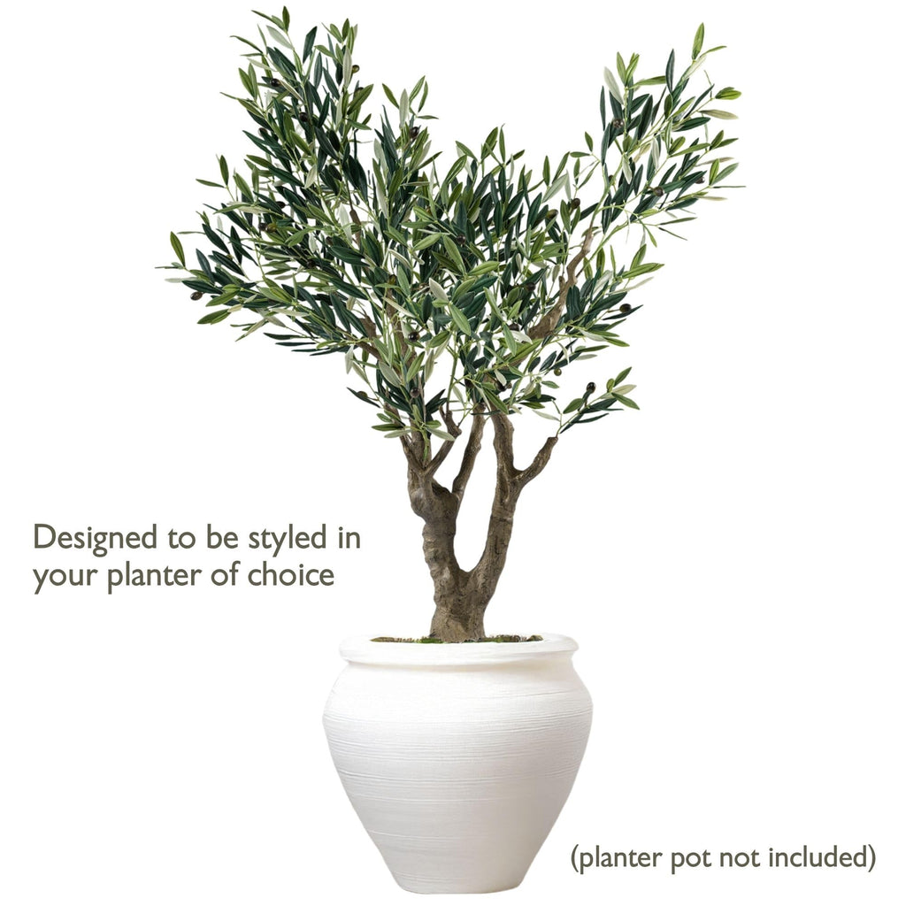 4.5 ft Faux Olive Tree, Real Touch Artificial Olive Tree Indoor, Realistic Thick Trunk, Premium Small Olive Tree