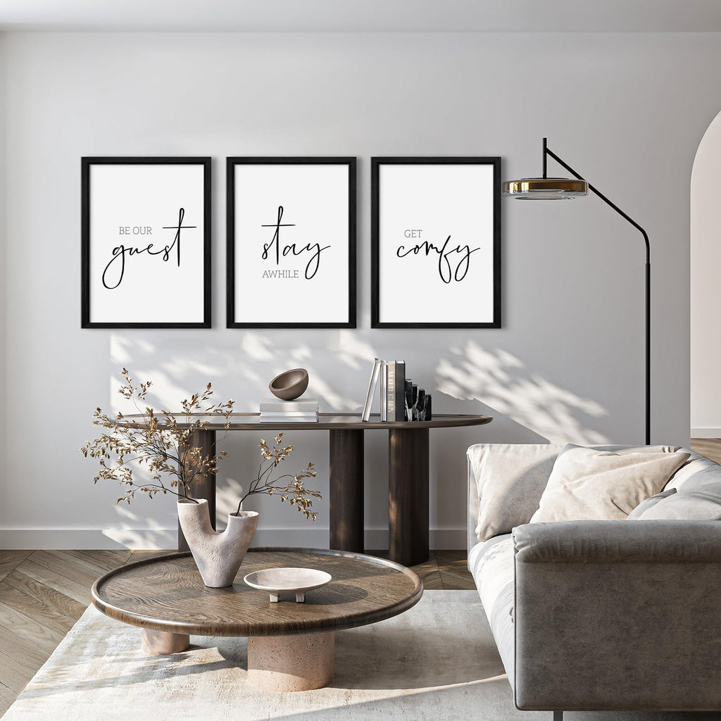 Be Our Guest Wall Decor Guest Room Wall Art Decor Stay Awhile Signs Decor Minimalist Wall Art Over The Bed Sign Guest