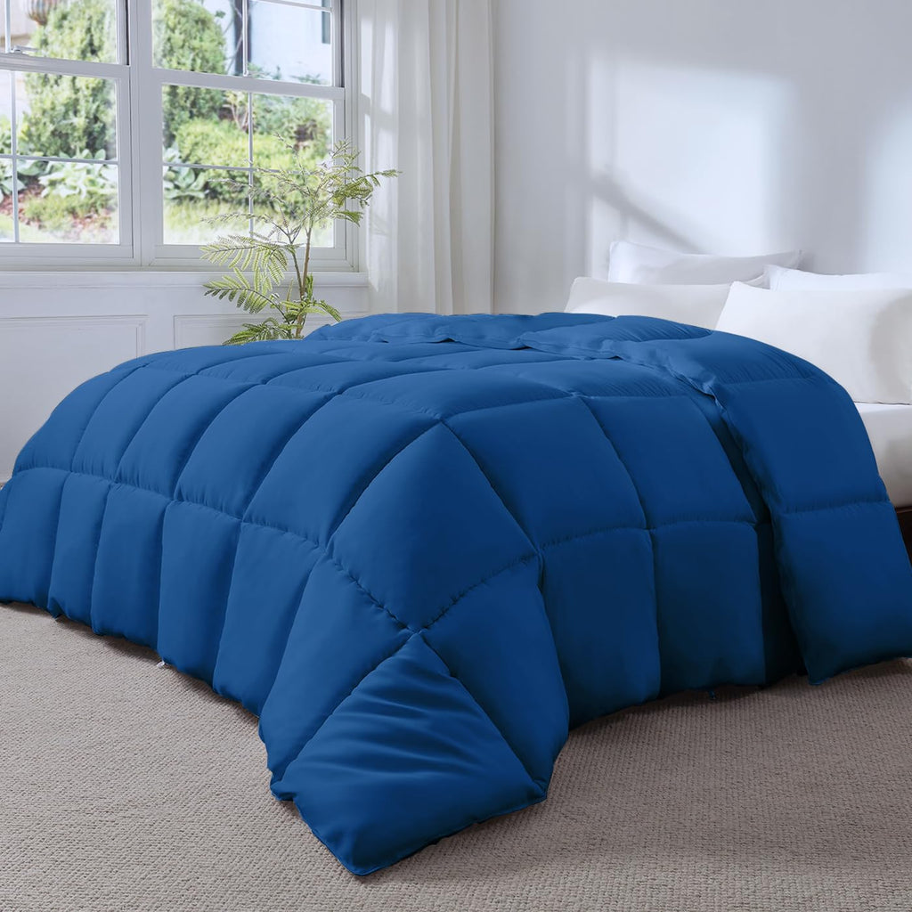 Soft Oversize Plus Comforter 120"x128", Extra Large Lightweight Quilted Down Alternative Comforter Duvet