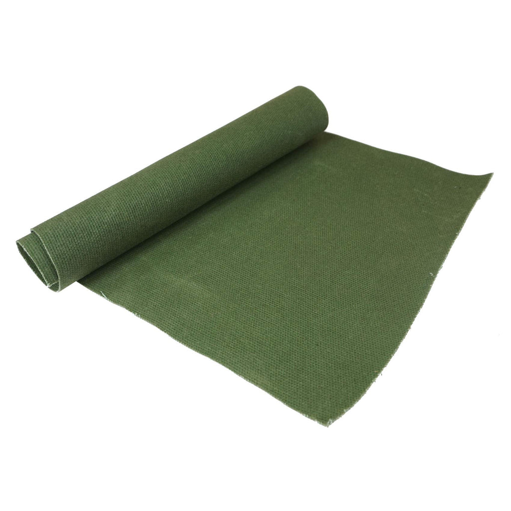 16 OZ Waxed Canvas Duck Fabric by The Yard Craft Upholstery Tan Fabric, 100% Cotton One Yard (Green, 54X58 inch)