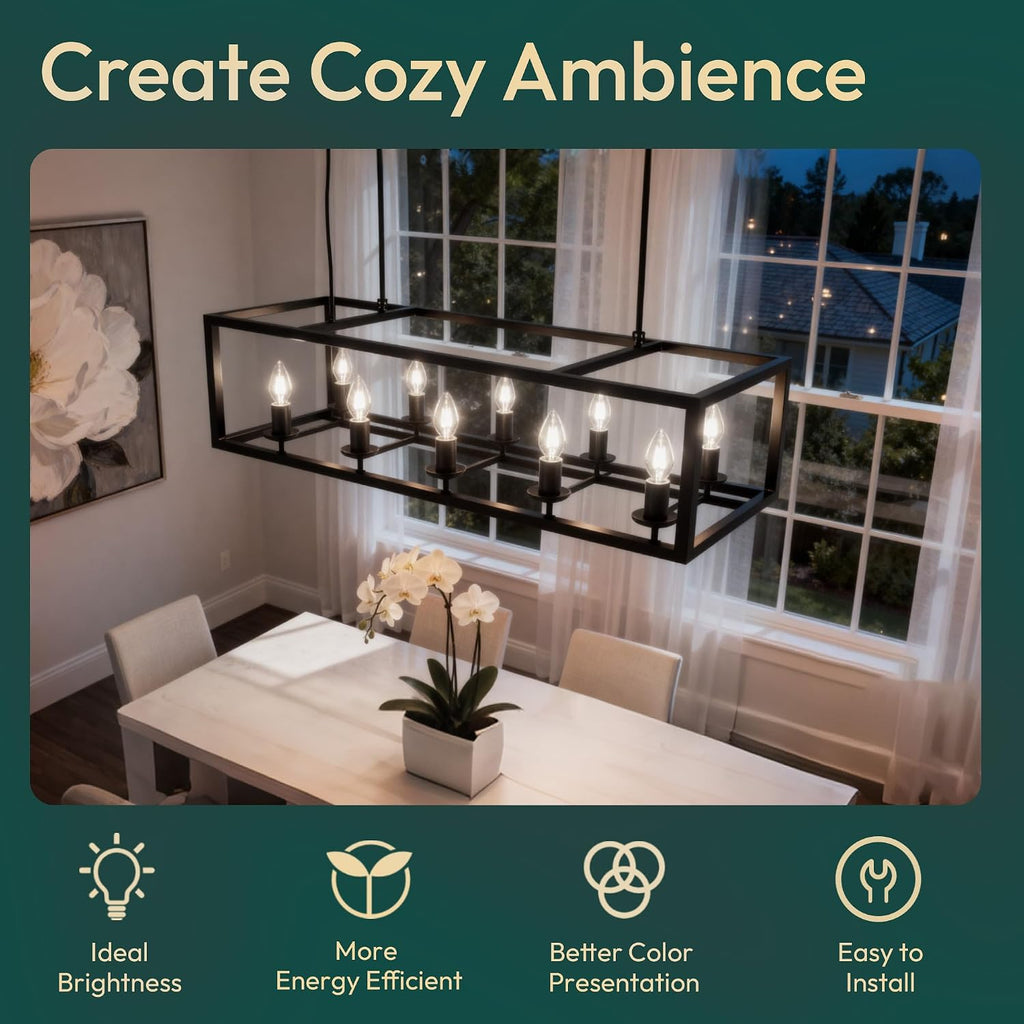 6 Pack Chandelier Light Bulbs 60W Equivalent, E26 Edison Bulb, 550LM Dimmable LED Light Bulb, 5000K Daylight White