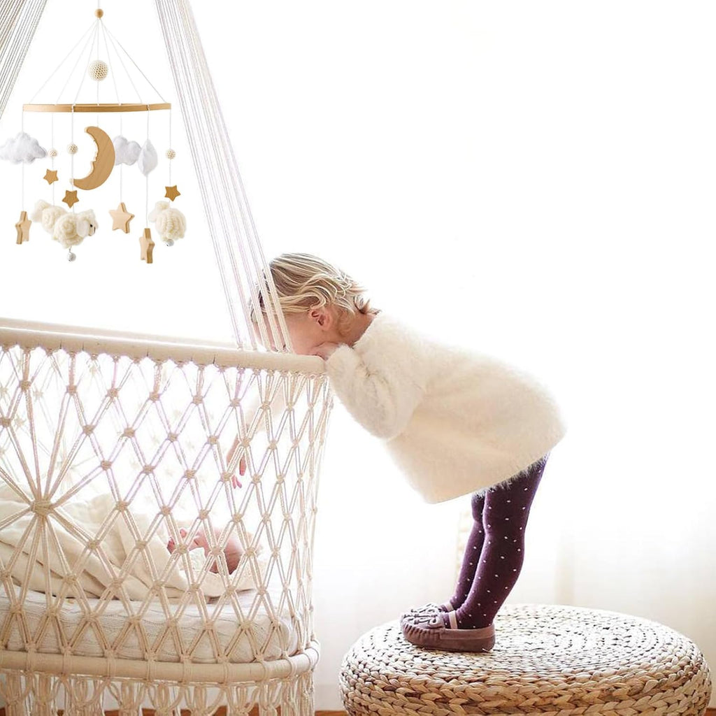 Baby Mobile for Crib, Montessori Baby Crib Mobile for Boys Girls for Bassinet, Nursery Decor for Infant Bedroom