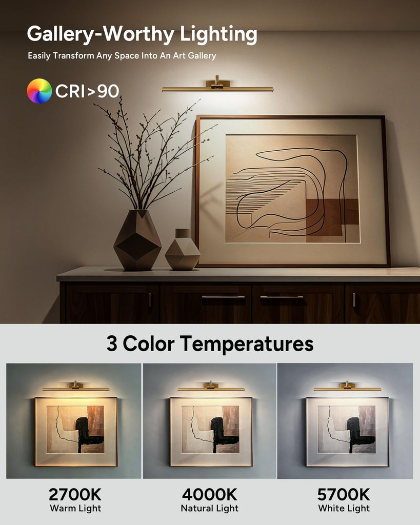 23.6" Gold Battery Picture Light for Wall Art