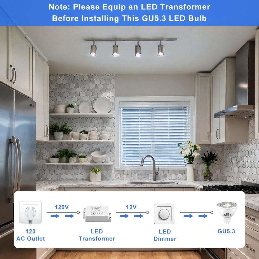 MR16 LED Bulb GU5.3 7W 12V 5000K Non-Dimmable for Landscape Light