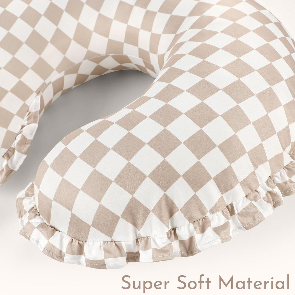 Nursing Pillow Cover, Removable Ruffled Pillowcase for Breastfeeding Pillows, Ultra Soft Comfortable Slipcover for