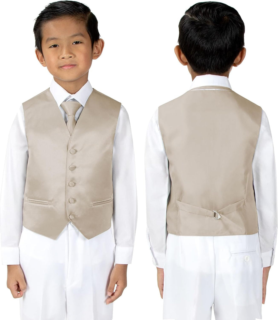 Boys' Piece Satin Tuxedo Vest Set - Weddings, Prom, and Quinceañera Chambelán