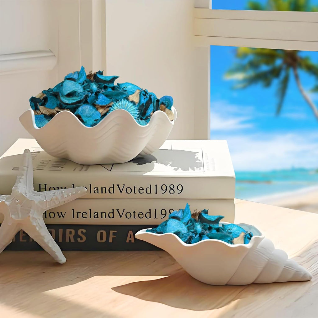 Potpourri Bowl Filler with Essential Oil, Ocean Scent Dried Flower Bag - Set of 2