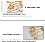 24-Piece Gold Flatware Silverware Set,18/10 Heavy Duty Stainless Steel Flatware Service for 6