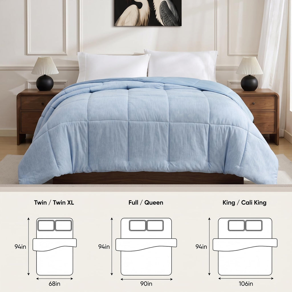 Cooling Comforter, King/Cal King Size, Blue, 106 x 94 Inches