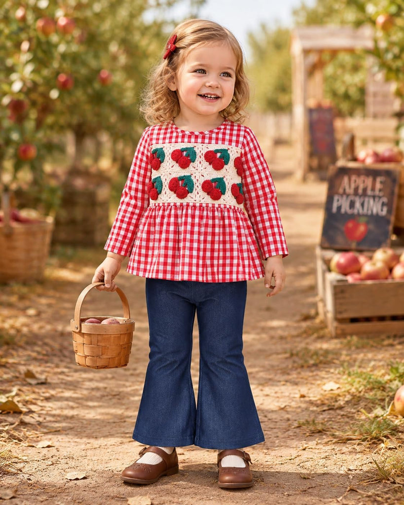 Baby Girl Clothes Toddler Crochet Shirts Flare Pants Outfits