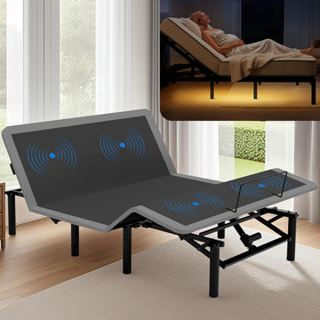 Queen Adjustable Bed Frame with Massage, Remote & USB Ports (Queen)