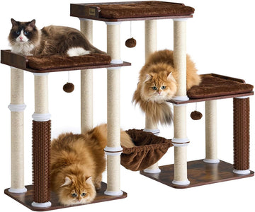 Modern Cat Tree, Cat Tower for Indoor Cats, Wooden Cat Tree