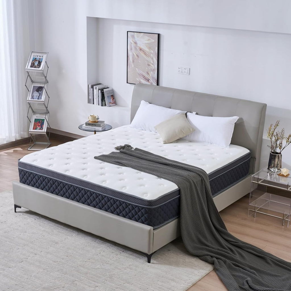 Full Mattress, 12 Inch Full Size Mattress in a Box, Medium Firm Hybrid Mattresses with Pocket Springs and Memory
