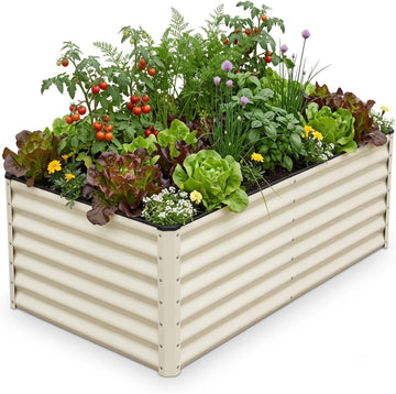 Galvanized Raised Garden Bed 6x3x2FT Outdoor Large Metal Planter Box Steel Kit for Planting Vegetables, Flowers