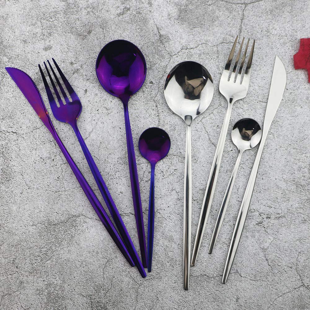 Silverware Sets, 24-Piece Stainless Steel Flatware/Cutlery/Tableware Set Service for 6 Person, Include