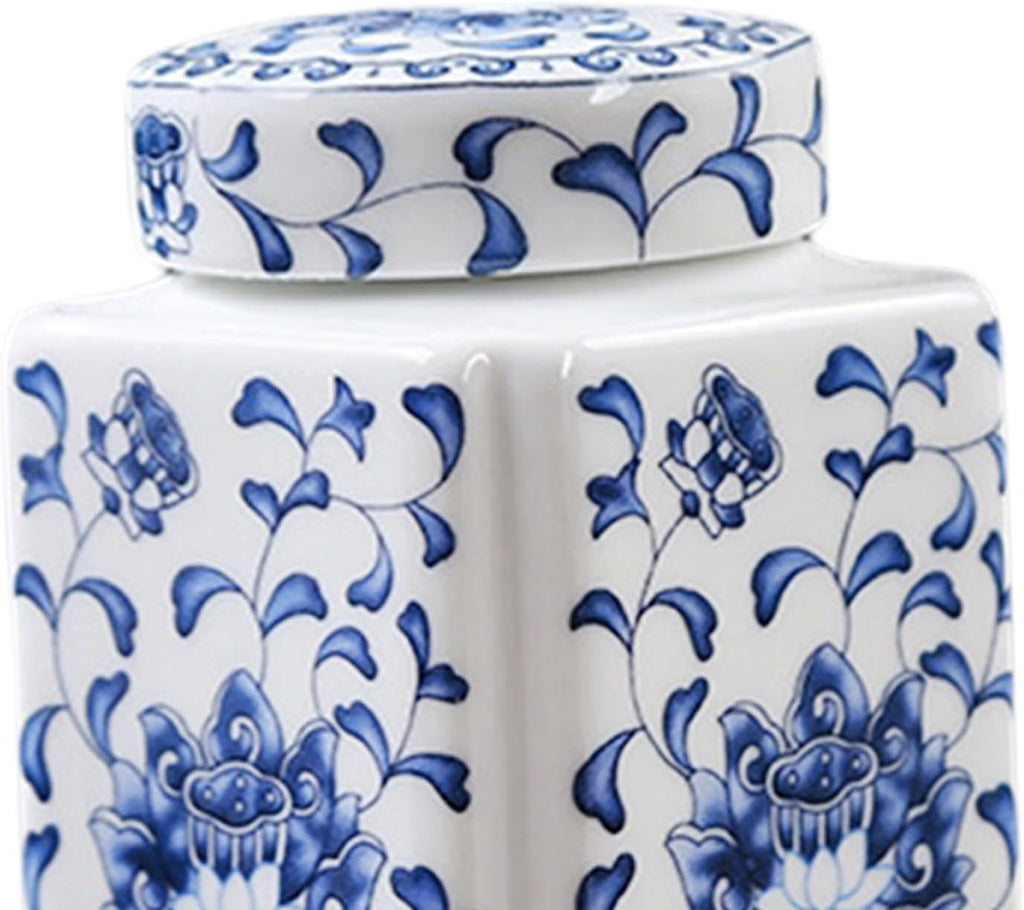 Ceramic Ginger Jar Porcelain Temple Jar Delicate Chinese Style Decorative Jar Multi Purpose Storage Jar Vase Flower