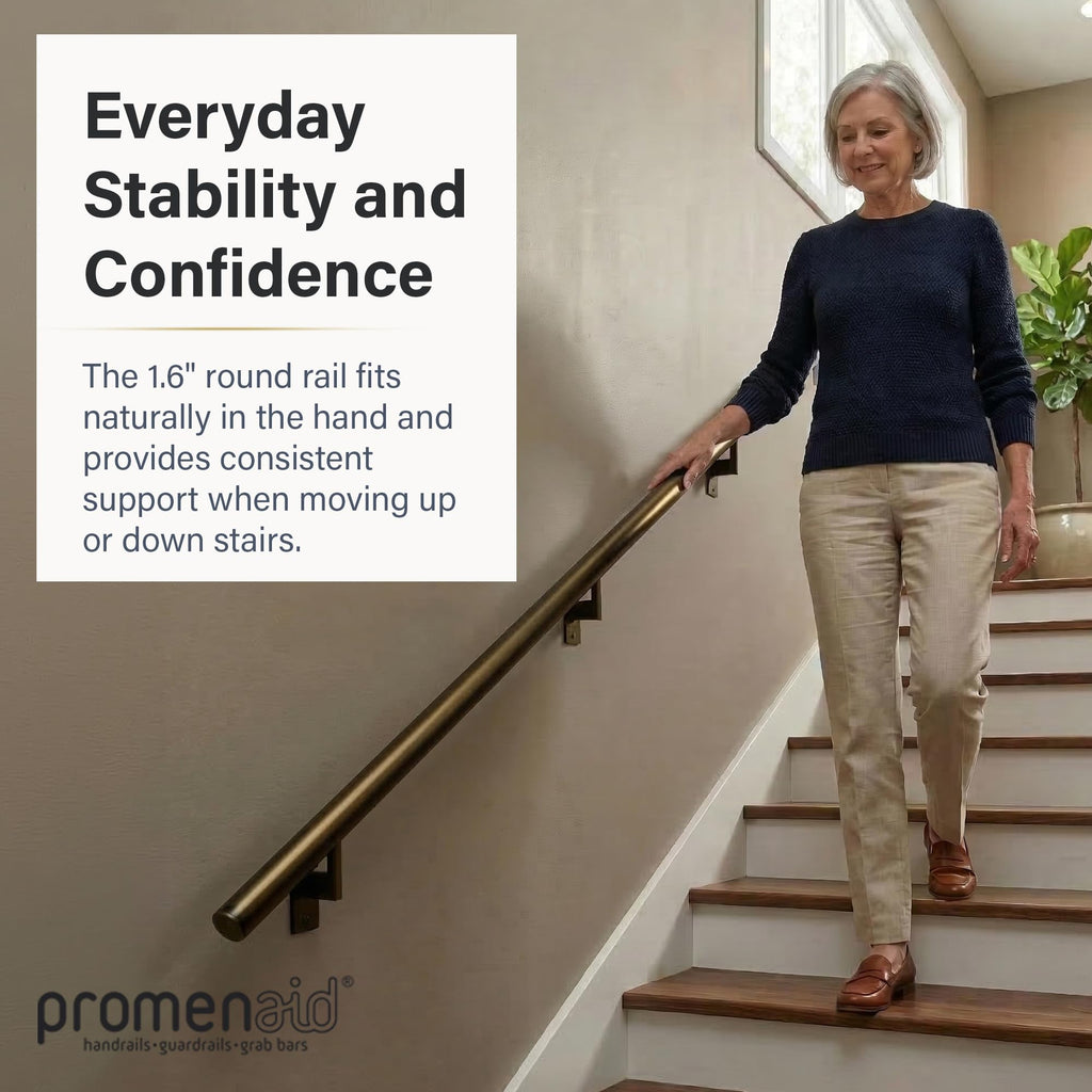 Flush Handrail Kit, 14 ft Stair Handrail, Architectural Bronze