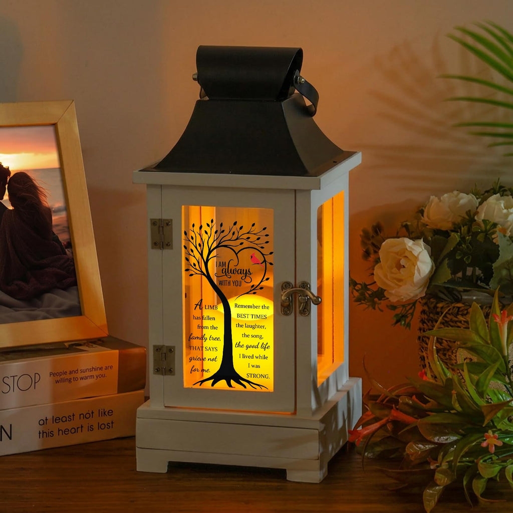 Memorial Lantern with Drawer for Keepsakes, Bereavement Sympathy Gifts for Loss of Loved One Mother Father, Sympathy