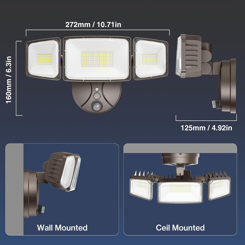 100w Dusk to Dawn Outdoor Lighting,11000LM Led Outdoor Light from Dusk Till Dawn,Super Bright Flood Light,IP66