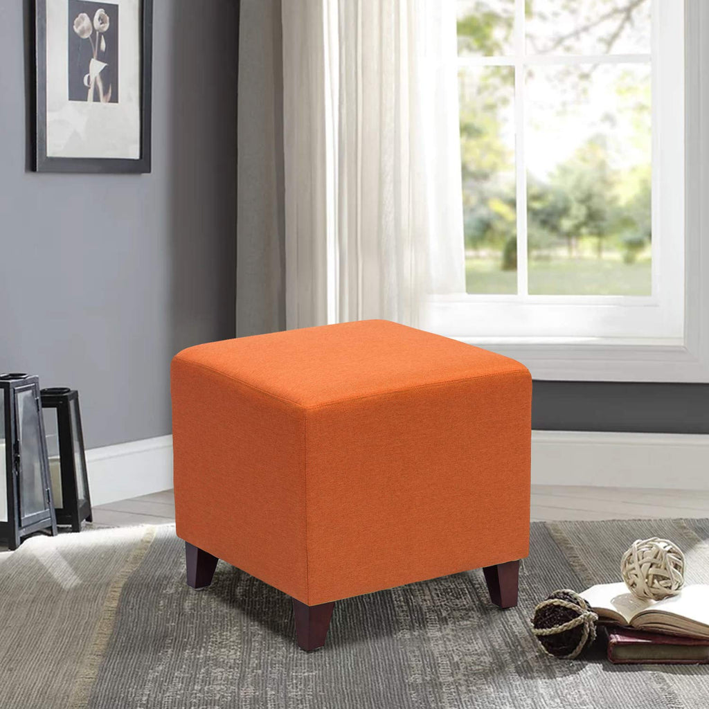 Simple British Style Cube Ottoman Footstool, 16x16x16