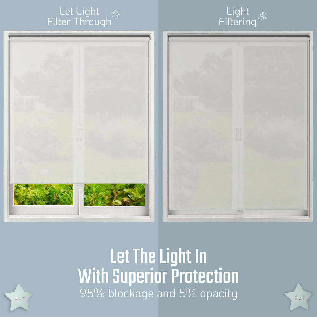 Solar Roller Shades Mesh Blinds Ivory